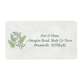 ユーカリ&シダリングや輪差出人住所ラベル ラベル