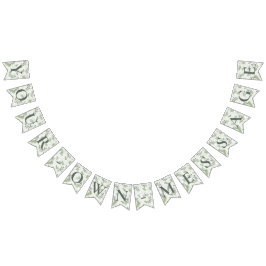 ユーカリ&シダリングや輪結婚ズバナー バンティングフラッグ