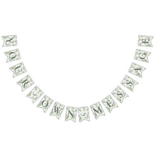 ユーカリ&シダリングや輪結婚ズバナー バンティングフラッグ