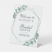 ユーカリ シルバー ジオメトリック ブライダルシャワー 台座サイン (正面)