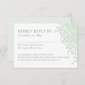 ユーカリ シンプルウェディング メニュー選択 RSVPカード 招待状 (正面/裏面)