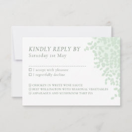 ユーカリ シンプルウェディング メニュー選択 RSVP カード