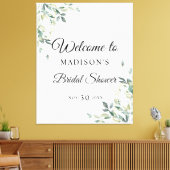 ユーカリ シンプル フラワー ブライダル シャワー ウェルカム キャンバスプリント (インサイチュ (リビング))