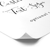 ユーカリ シンプル ブラウン フラワーズ カスタム テキスト サイン (角)