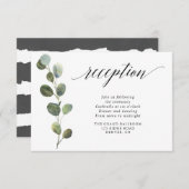 ユーカリ シンプル 黒 白 水彩 受付 エンクロージャーカード (正面/裏面)