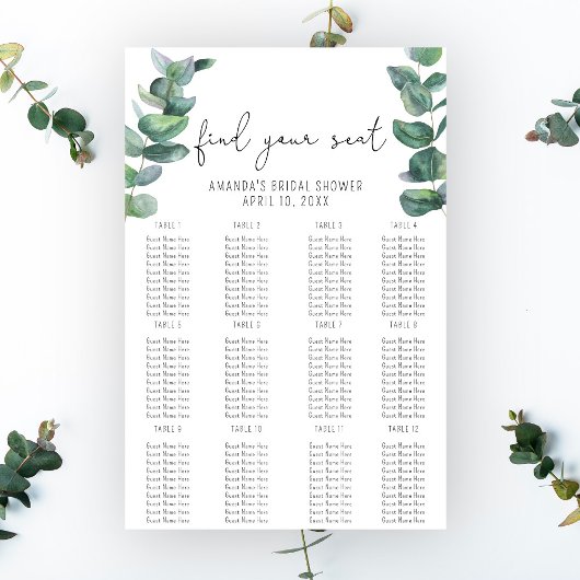 ユーカリ – シーティンググラフフォームボード ポスター