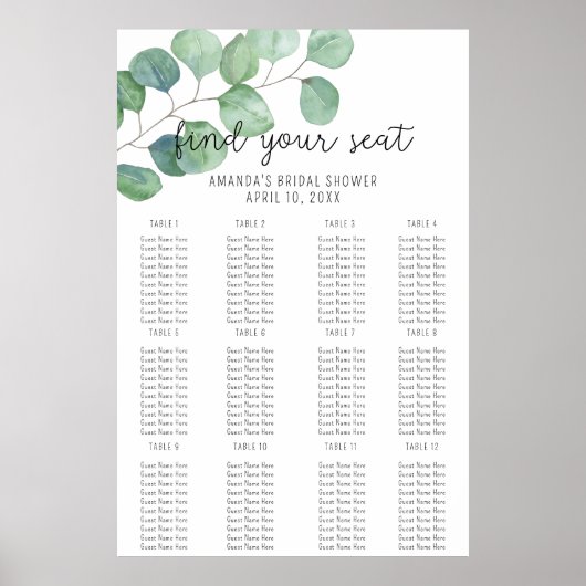 ユーカリ – シーティンググラフフォームボード ポスター (正面)