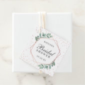 ユーカリ ジオメトリック ローズゴールド フォイル ブライダルシャワー フェイバータグ (インサイチュ)