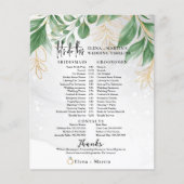 ユーカリ+スクリプト文字結婚式の日タイムライン (正面)