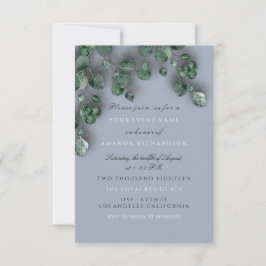 ユーカリ スモーキー ブルー グリーン ウッドランド ラスティック 招待状