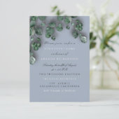 ユーカリ スモーキー ブルー グリーン ウッドランド ラスティック 招待状 (スタンド正面)