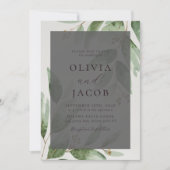 ユーカリ・セージグリーンオールインワンウェディング 招待状 (正面)