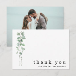 ユーカリ・セージ写真名結婚ズ・サンキュー ノートカード