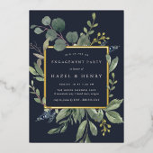 ユーカリ&セージ婚約パーティ 箔招待状 (正面)