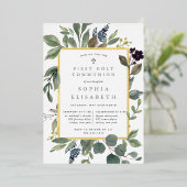 ユーカリ&セージ第一聖餐式 箔招待状 (立ち正面)