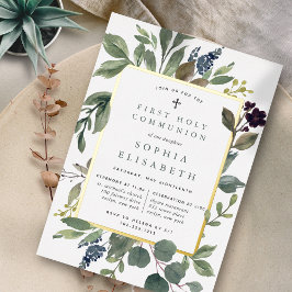 ユーカリ&セージ第一聖餐式 箔招待状