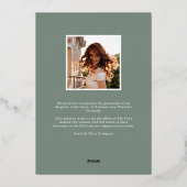 ユーカリ&セージ箔の卒業発表 箔招待状 (裏面)