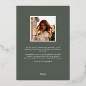 ユーカリ&セージ箔の卒業発表 箔招待状 (裏面)