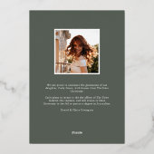 ユーカリ&セージ箔の卒業発表 箔招待状 (裏面)