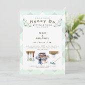 ユーカリ セージ グリル＆リフォーム カップルシャワー 招待状 (スタンド正面)