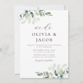 ユーカリ・セージ・グリーン結婚を 招待状 (正面)