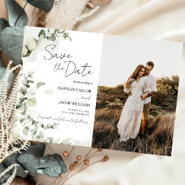 ユーカリ・セージ・グリーン結婚リー写真 セーブザデート