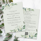 ユーカリ・セージ・グリーン結婚・オールインワン 招待状