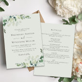ユーカリ・セージ・グリーン結婚・オールインワン 招待状