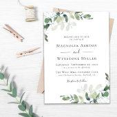 ユーカリ・セージ・グリーン結婚・オールインワン 招待状