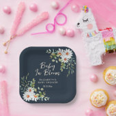 ユーカリ&デイジーネイビーブルーベビーシャワー ペーパープレート (パーティー)