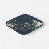 ユーカリ&デイジーネイビーブルーベビーシャワー ペーパープレート (傾斜あり)