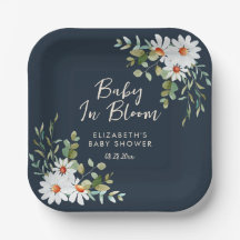 ユーカリ&デイジーネイビーブルーベビーシャワー