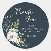 ユーカリ&デイジーベイビーシャワーサンキュー ラウンドシール (正面)
