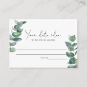 ユーカリ - デートの夜のアイデア \ デートジャーボックス エンクロージャーカード (正面)