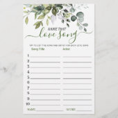 ユーカリ ネーム ザット ラブ ソング ブライダル シャワー ゲーム (正面)