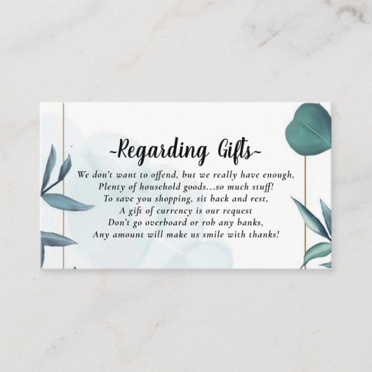 ユーカリ・ハネムーン寄付ファンドカード エンクロージャーカード (正面)