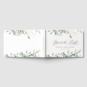 ユーカリ ハンドライティング スクリプト ブライダル シャワー ゲストブック (全面)