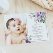 ユーカリ・バイオレット花写真少女の確認 招待状