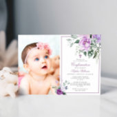 ユーカリ・バイオレット花写真少女の確認 招待状