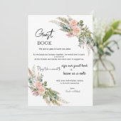 ユーカリ&バラウォーターカラーゲストブックテンプレート (スタンド正面)