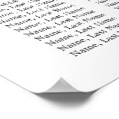 ユーカリ&バラ12表結婚のシーティングチャート ポスター (角)