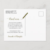 ユーカリ&パイン結婚式の日付写真を保存 案内ポストカード (裏面)