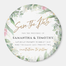 ユーカリ&ピンクフローラ日付磁石を保存