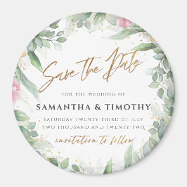 ユーカリ&ピンクフローラ日付磁石を保存 マグネット