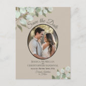 ユーカリ&フォトタンウェディング日付を保存 案内ポストカード (正面)