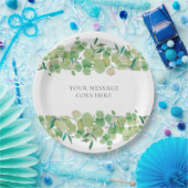 ユーカリ フラワープリント ペーパープレート (パーティー)