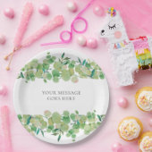 ユーカリ フラワープリント ペーパープレート (パーティー)