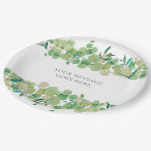 ユーカリ フラワープリント ペーパープレート (アングル)