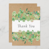 ユーカリ フラワーリーフ グリーン サンクスカード サンキューカード (正面/裏面)