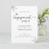 ユーカリ フラワーレース モノグラム 婚約 招待状 (スタンド正面)